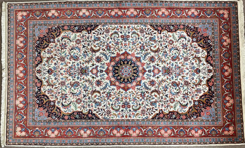 Sarouk Persian Natural Red Blue 4-7x7-3 ws | Manoukian Rugs™