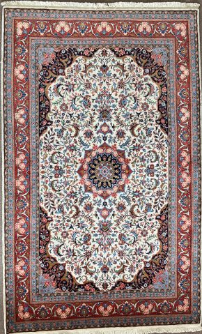Sarouk Persian Natural Red Blue 4-7x7-3 ws | Manoukian Rugs™