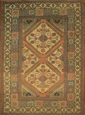 05111 Kazak Afghan White Blue 4-8x6-3 | Manoukian Rugs™