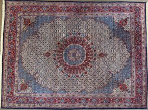 05497 Meshed Persian Natural Red Blue 9-11x13-3 | Manoukian Rugs™ ws