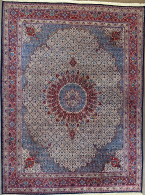 05497 Meshed Persian Natural Red Blue 9-11x13-3 | Manoukian Rugs™ ws