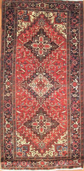 05527 Heriz Persian Red Blue White 5-6×11-5 | Manoukian Rugs™ ws