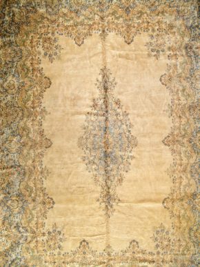 5553 kerman persian 11-8x17-7 natural blue pink | Manoukian Rugs™