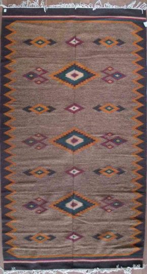 Flat Weave Ukranian Brown & Orange 5x8-9 | Manoukian Rugs™