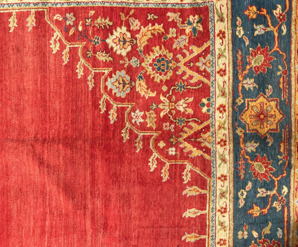 05784 antique oushak turkish red blue yellow 11-5x15 cu | manoukian rugs™