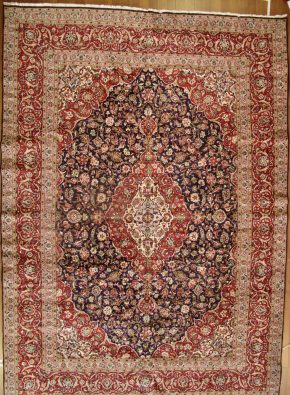 05824 Keshan Persian Blue Red White 9-9X13-10 | Manoukian Rugs™