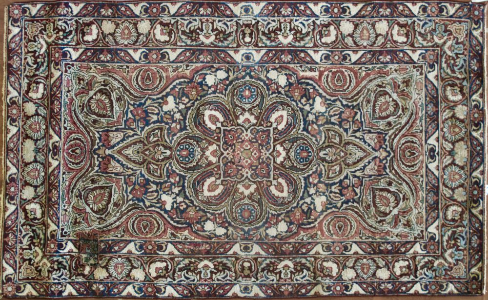 05885 antique persian kerman natural red blue 4x6-6 ws | Manoukian Rugs™