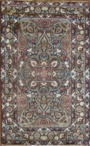 05885 antique persian kerman natural red blue 4x6-6 ws | Manoukian Rugs™