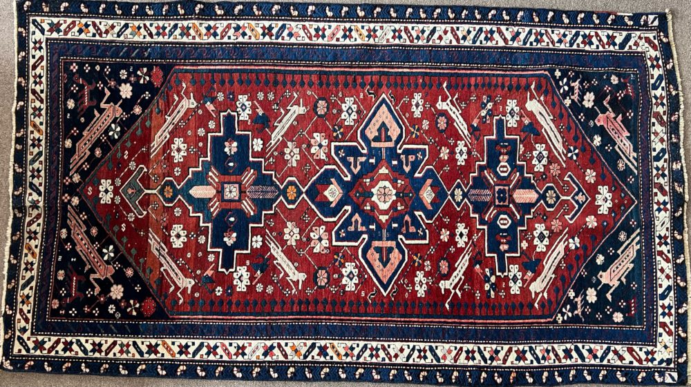 antique kazak caucasian 4-2x7-2 ws