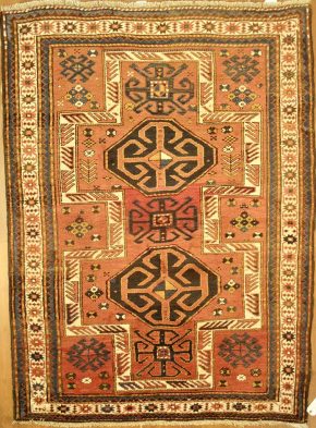 Vintage Kazak Caucasian Red Natural Blue 4-6x7 | Manoukian Rugs™