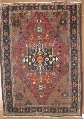 05202 Persian Design Romanian Red Beige 5×6-6 | Manoukian Rugs™