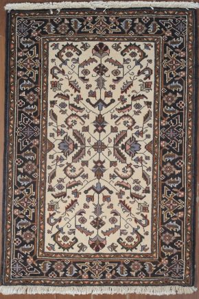 05251 Heriz Persian Natural Blue Beige 3-4x4-10 | Manoukian Rugs™