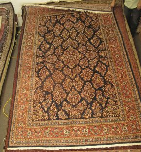 05378 Sarouk Persian Blue Orange Natural 7-10x11-11 | Manoukian Rugs™
