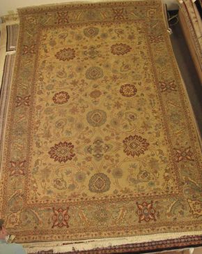 05485 Oushak Turkish Beige & Green 8-11x12-10 | Manoukian Rugs™