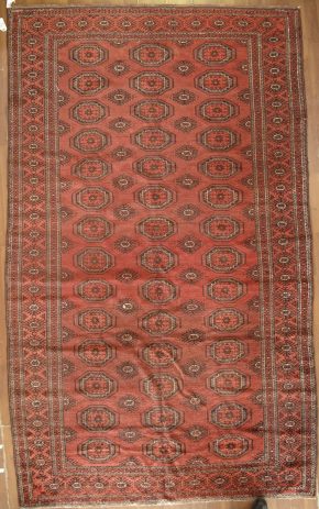 05500 Tribal Turkmenian Red Brown Natural 6-7x11-1 | Manoukian Rugs™