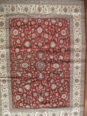 05791 Persian Design Pakistan Red White & Blue 10x14-7 | Manoukian Rugs™