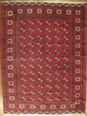 05793 Bokhara Afghan Red & White 9-6×12-8 | Manoukian Rugs™