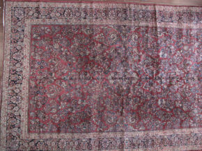 Semi-Antique Persian Sarouk Red Blue Natural 10 x 15-3 | Manoukian Rugs™