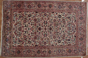 Vintage Keshan Persian Natural Red Blue 4-8x7 | Manoukian Rugs™