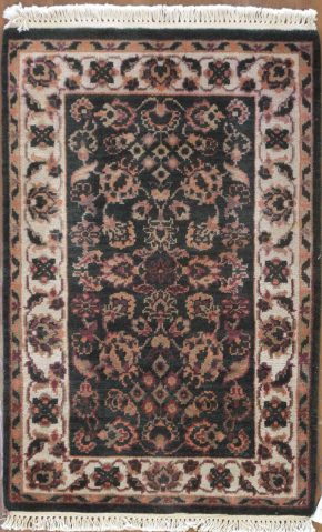 Floral Design Indian Green Natural Brown 2x3 | Manoukian Rugs™