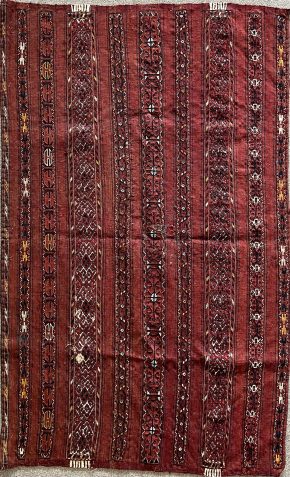 05992 Turkoman Bag Face Red Natural Black 3-6x5 | Manoukian Rugs™