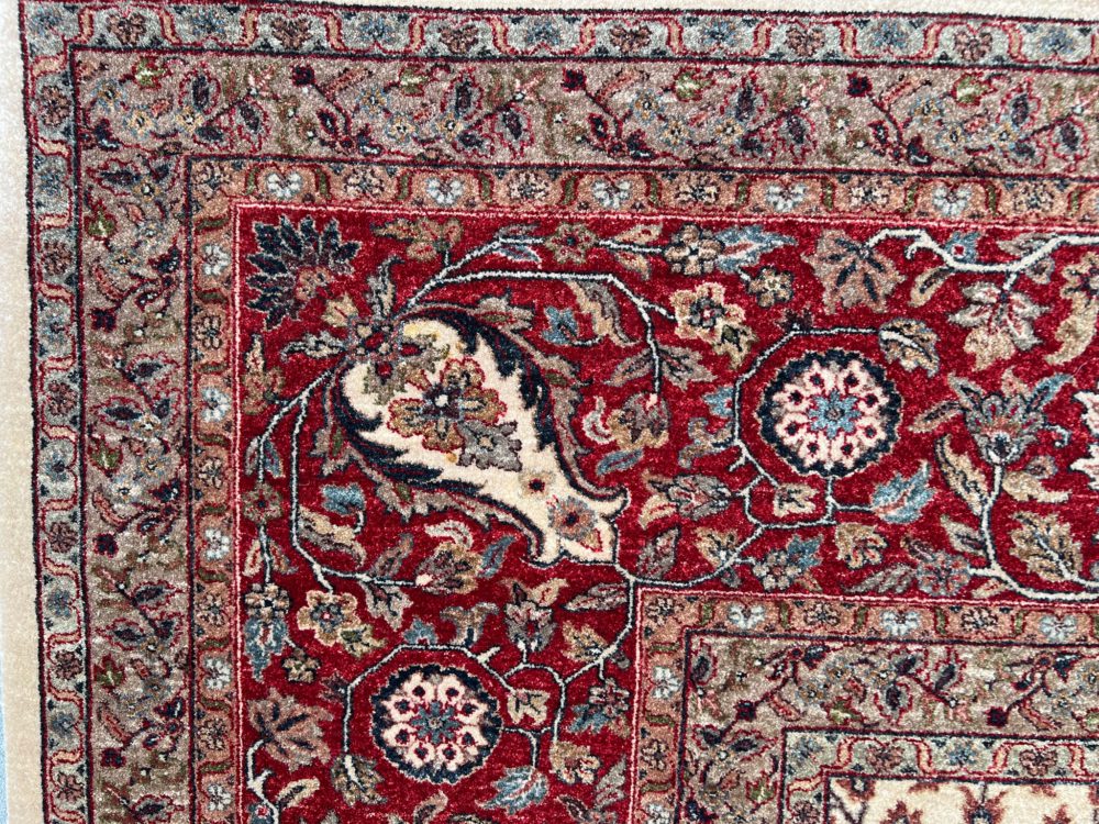 06144 Sultanabad Design Indian Beige Red Green 11-10x14-7 | Manoukian Rugs™