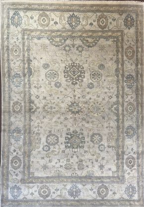 06241 Oushak Indian Natural Blue Yellow 9-8×13-8 ws | Manoukian Rugs™