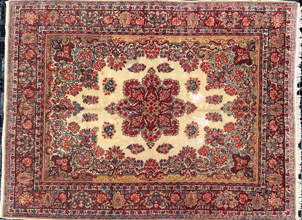 06253 Sarouk Persian White & Red 8-10x11-9 | Manoukian Rugs™