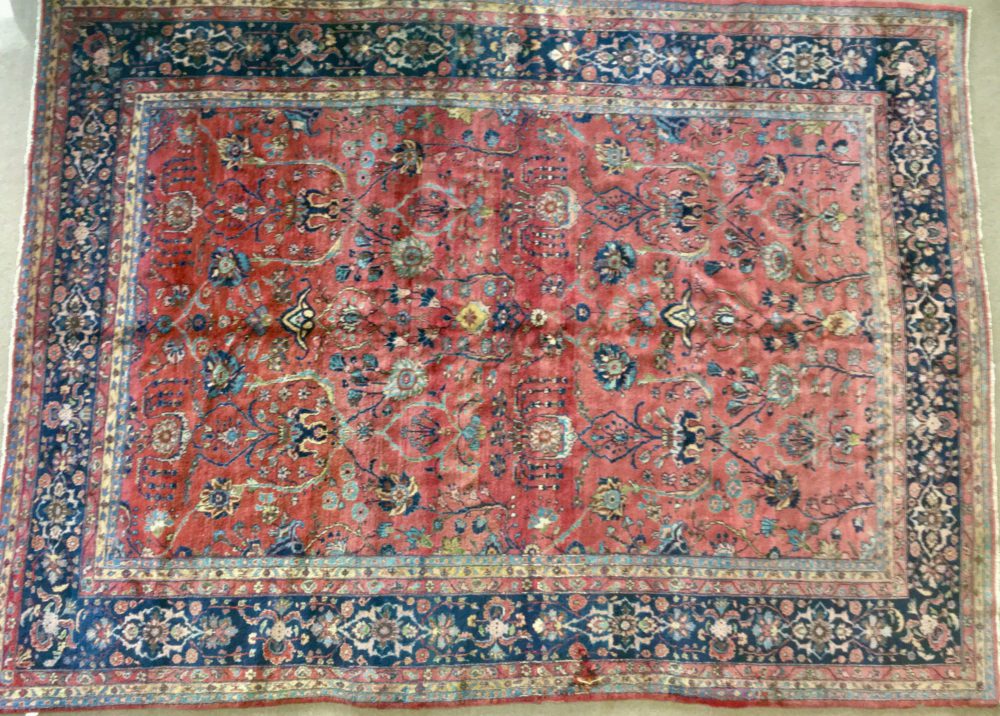 antique persian sarouk 9-11x12-4 full