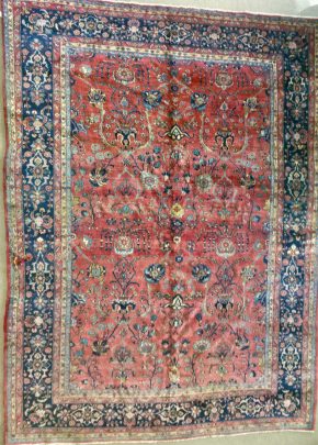 antique persian sarouk 9-11x12-4 full
