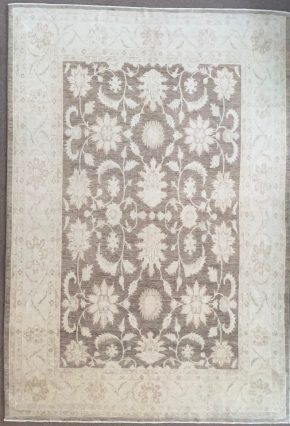 06347 Peshawar Afghan Brown Natural Orange 7-8x11-2 | Manoukian Rugs™