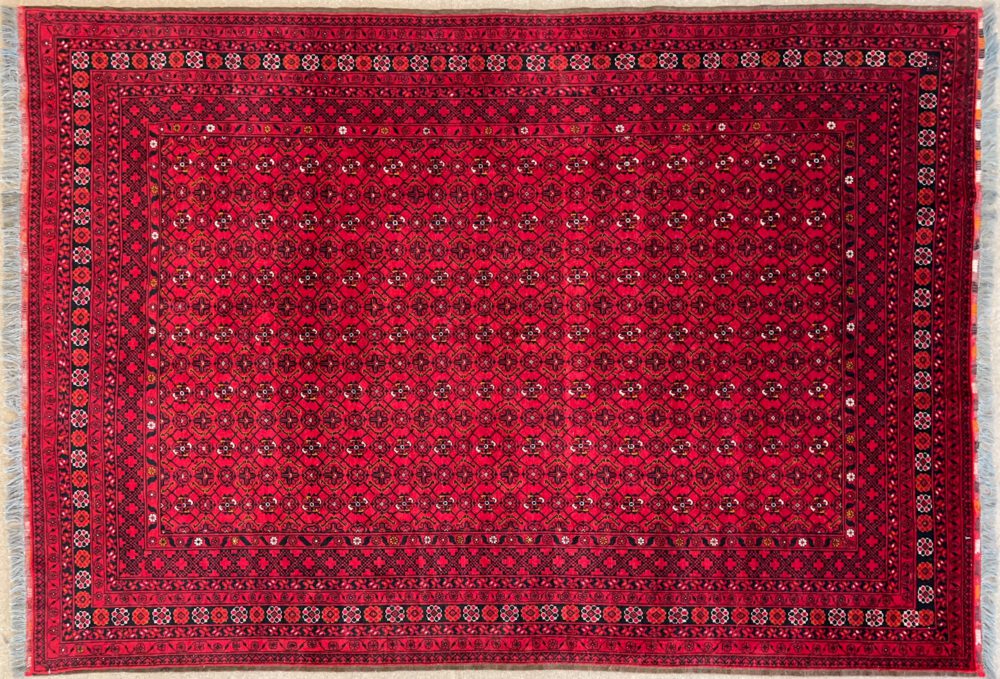06364 Mori Afghan Red Black Natural 6-7x9-4 | Manoukian Rugs™ ws