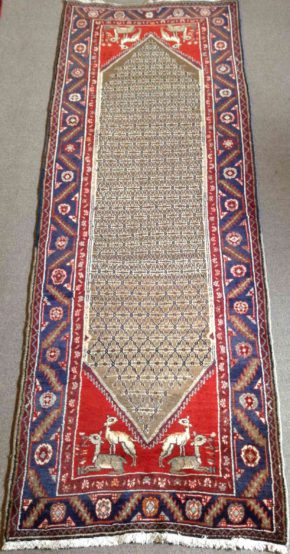 Serab Persian Vintage Beige Red Blue 3-5x9-3 full