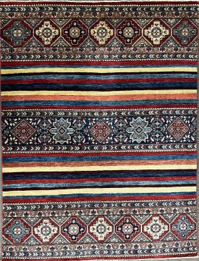 Khorjeen Afghan Red Blue Yellow 5x6-6 | Manoukian Rugs™ ws