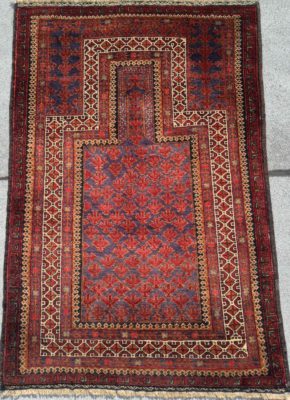 belouch afghan 3x5 red blue beige WS