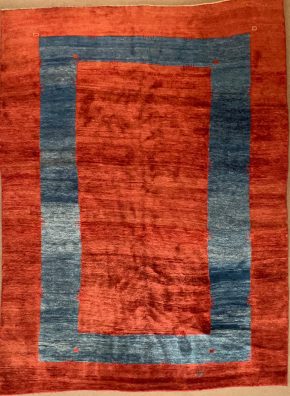 06592 Gabbeh Persian Red & Blue 9x12 | Manoukian Rugs™