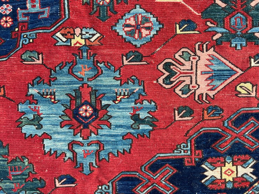 06686 Antique Caucasian Konnakent Red Blue Green 10×15-4 cu2 | Manoukian Rugs™