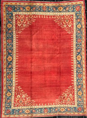 05784 antique oushak turkish red blue yellow 11-5x15 ws | manoukian rugs™
