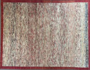 05479 Afghan Gabbeh Red White Gray 9-5x12-3 | Manoukian Rugs™