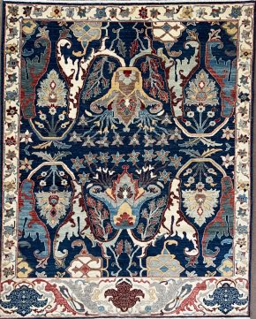 T483 Fine Bijar Blue & Natural 8x9-9 | Manoukian Rugs™
