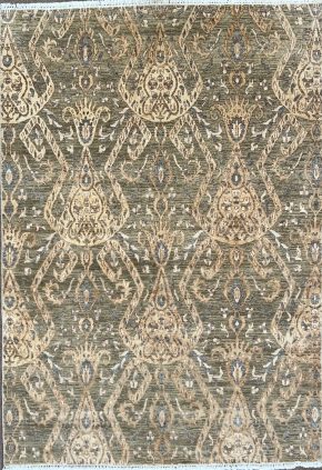 SS091322T348 Contemporary Indian Green Yellow White 5-1x7-3 | Manoukian Rugs™