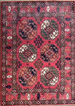 SS102822T377 Contemporary Pakistani Red Green Black 5x6-10 | Manoukian Rugs™