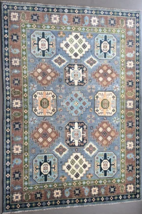 Fine Kazak Gray Red Natural 5x7 | Manoukian Rugs™
