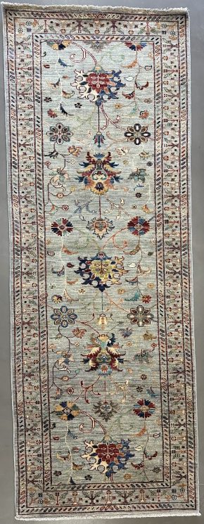 Pak Tribal Green Red Blue 3x8 | Manoukian Rugs™