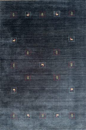 Indo Gabbeh Gray White Red 5-1x7-8 hand-loomed | Manoukian Rugs™
