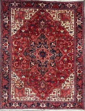Persian Heriz Red Cream Blue 9-10x13 | Manoukian Rugs™