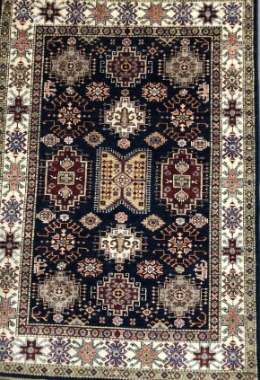 Afghan Super Kazak Blue, Red White 3-10x5-8 | Manoukian Rugs™