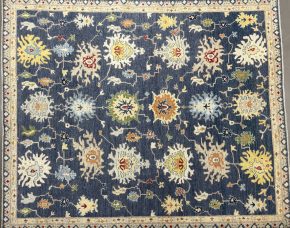 Afghan Oushak Blue Natural 8-1x9-8 | Manoukian Rugs™