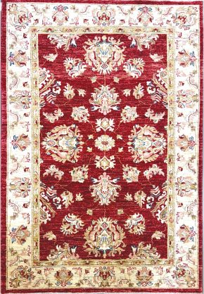 Peshawar Afghan Red White Gold 4x6 | Manoukian Rugs™