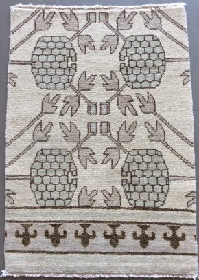 Oriental Mat White Black Green 2x3 | Manoukian Rugs™